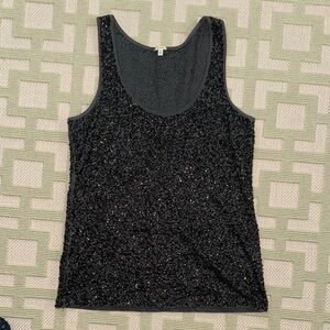 Black Sequin Sleeveless Top